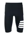 Thom Browne 4-bar Stripe Cycling Shorts In Black