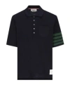 Thom Browne 4-bar Polo Shirt In Black
