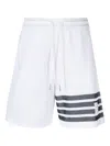Thom Browne 4-bar Stripe-details Shorts In White