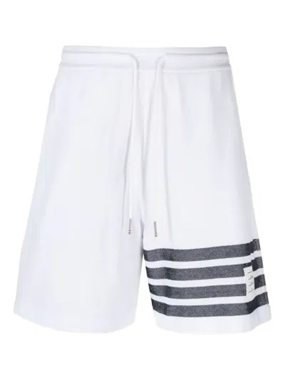Thom Browne 4-bar Stripe-details Shorts In White
