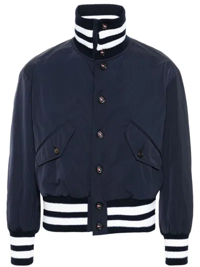 Thom Browne 4-bar Stripe Flight Jacket In Blue