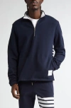 Thom Browne 4-bar Stripe Funnel Neck Half Zip Sweatshirt In Navy