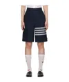 Thom Browne 4-bar Stripe High-waisted Shorts In Black