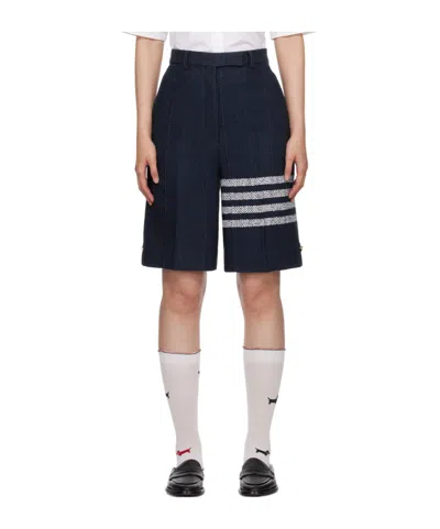 Thom Browne 4-bar Stripe High-waisted Shorts In Black