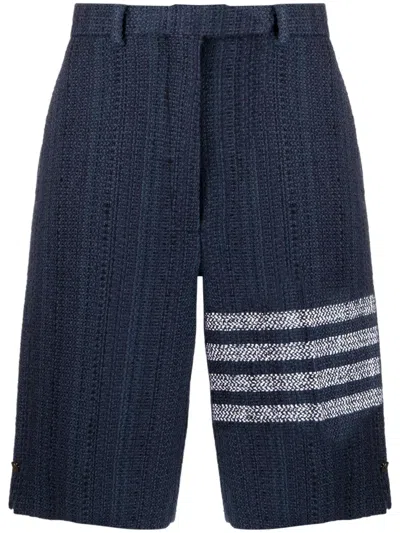 Thom Browne Gestreifte Shorts Mit Hohem Bund In Blau