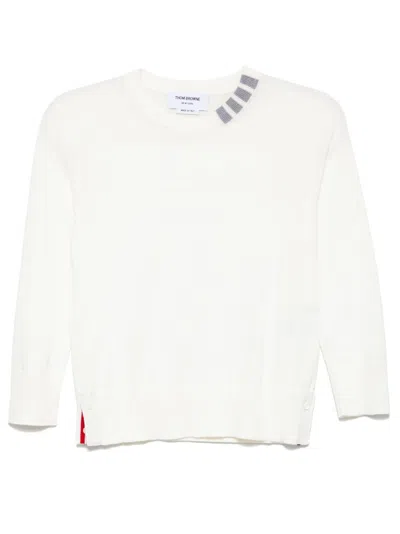 Thom Browne 4-bar Stripe Intarsia Jumper In White