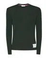 Thom Browne Long-sleeved Wool Jersey T-shirt For Men Men In Green