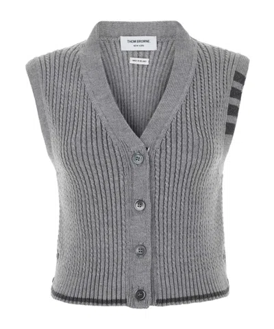 THOM BROWNE THOM BROWNE BUTTON UP CROPPED VEST