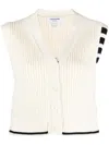 Thom Browne Cropped Cable-knit Vest In White