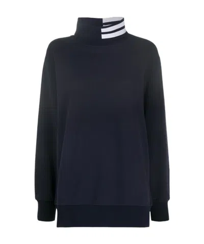 Thom Browne 4-bar Stripe Intarsia Turtle-neck Sweatshirt In Black