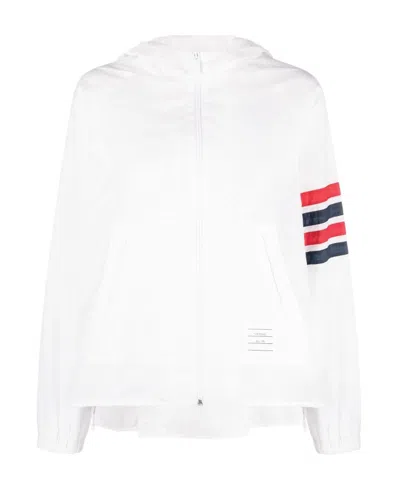 THOM BROWNE THOM BROWNE 4-BAR STRIPE DETAILED HOODED JACKET