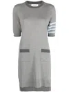 Thom Browne 4-bar Stripe Knitted Minidress In 灰色