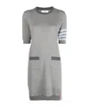 Thom Browne 4-bar Stripe Knitted Minidress In Gray