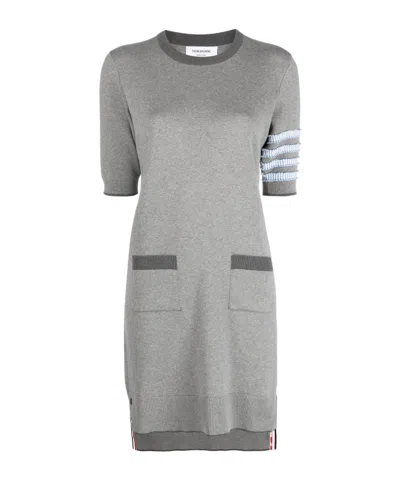 THOM BROWNE THOM BROWNE 4-BAR STRIPE CREWNECK MINI DRESS