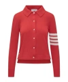 Thom Browne Red Cotton 4-bar Cardigan In Red