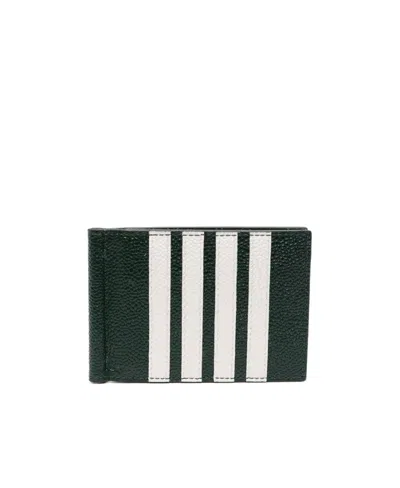 Thom Browne 4-bar Stripe Leather Wallet In Black