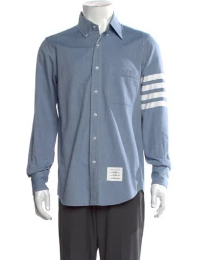 Pre-owned Thom Browne 4 Bar Stripe Long Sleeve Dress Shirt In Blue