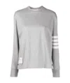 Thom Browne 4-bar Long-sleeve Cotton Jersey Ruby T-shirt In Gray