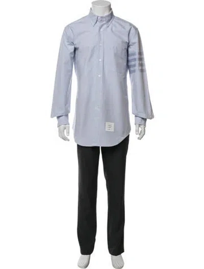 Pre-owned Thom Browne 4 Bar Stripe Long Sleeve Shirt In Blue