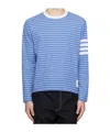 Thom Browne Milano 4-bar Stripe Long Sleeve T-shirt In Blue