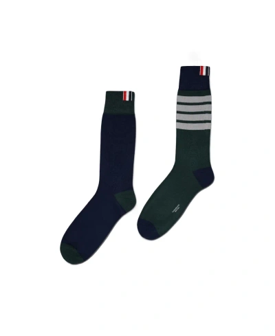 Thom Browne 4-bar Stripe Mid-calf Socks In Black