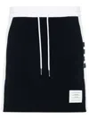 Thom Browne Blocked 4 Bar Mini Skirt With Side Slits In Black
