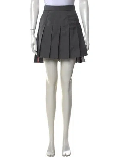 Pre-owned Thom Browne 4 Bar Stripe Mini Skirt In Grey