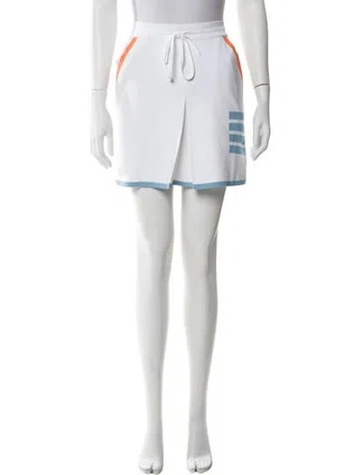 Pre-owned Thom Browne 4 Bar Stripe Mini Skirt In White
