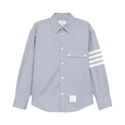 Pre-owned Thom Browne 4 Bar Stripe Oversized Shirt 'light Blue' | Men's Size 3