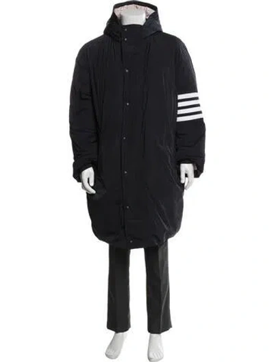 Pre-owned Thom Browne 4 Bar Stripe Parka In Blue