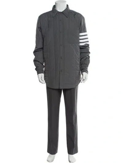 Pre-owned Thom Browne 4 Bar Stripe Parka In Gray