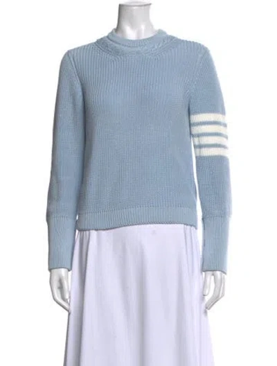 Pre-owned Thom Browne 4 Bar Stripe Patterned Sweater W/ Tags In Blue