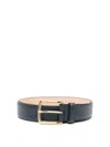 Thom Browne Adjustable Length Gold-tone Buckle Textured Finish In Blue