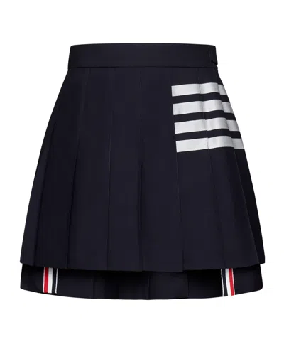 THOM BROWNE THOM BROWNE 4-BAR STRIPED PLEATED MINI SKIRT