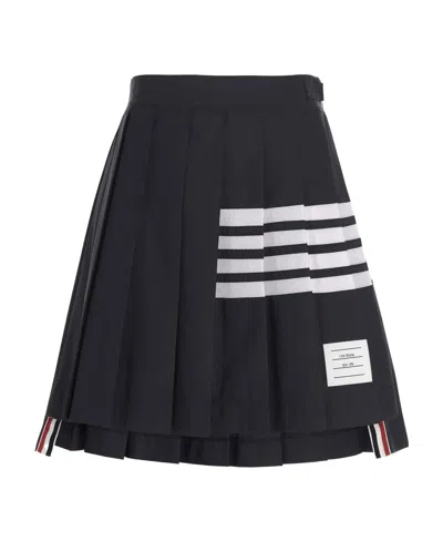 Thom Browne 4-bar Stripe Pleated Skirt In Black