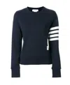 Thom Browne 4-bar Stripe Crewneck Sweatshirt In Blue