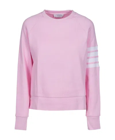 Thom Browne 4-bar Stripe Raglan-sleeve Jumper In Pink