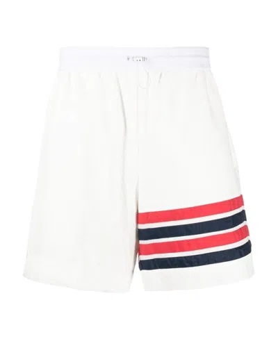 Thom Browne 4-bar Stripe Ripstop Shorts In White