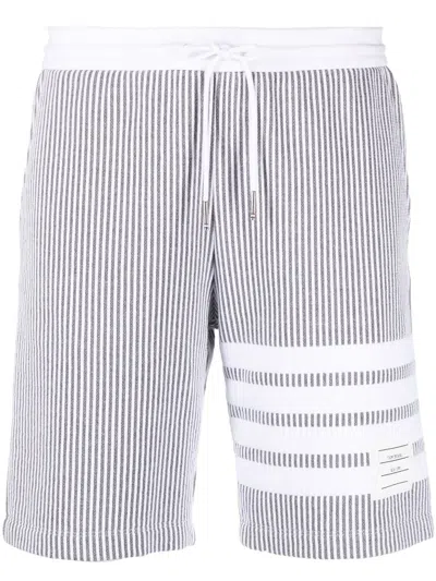 THOM BROWNE 4-BAR STRIPE SEERSUCKER SHORTS