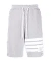 Thom Browne 4-bar Stripe Seersucker Shorts In White