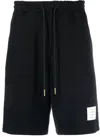 Thom Browne Blue 4-bar Stripe Seersucker Track Shorts In Blue