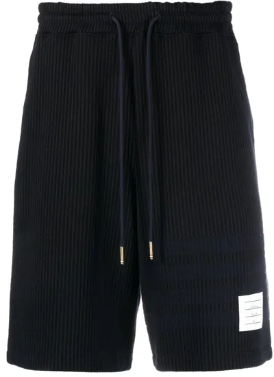 Thom Browne Blue 4-bar Stripe Seersucker Track Shorts