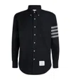 Thom Browne Flannel 4-bar Shirt In Navy
