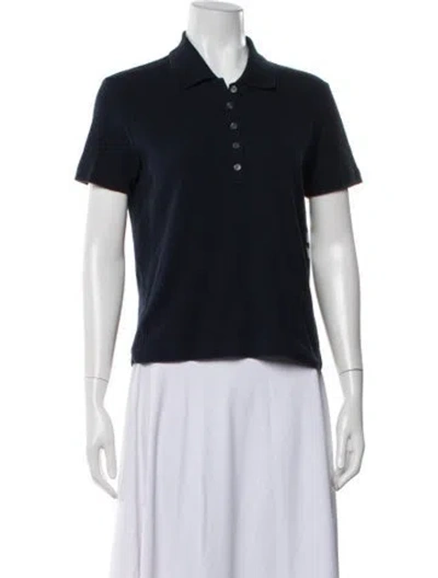 Pre-owned Thom Browne 4 Bar Stripe Short Sleeve Polo In Blue