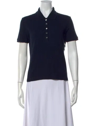 Pre-owned Thom Browne 4 Bar Stripe Short Sleeve Polo In Blue