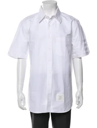 Pre-owned Thom Browne 4 Bar Stripe Short Sleeve Shirt In White