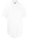 Thom Browne 4-bar Stripe Short-sleeved Shirt In White