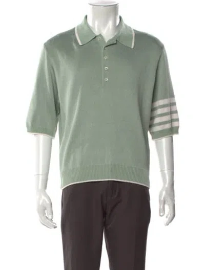Pre-owned Thom Browne 4 Bar Stripe Silk Shirt In Green