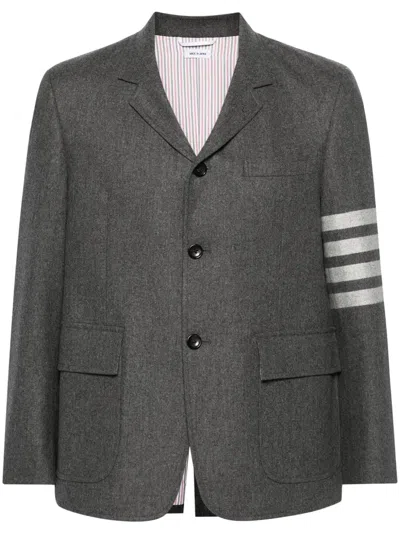 Thom Browne Striped Wool And Cashmere-blend Felt Blazer In Neutral