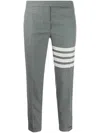 Thom Browne Grey 4-bar Stripe Tailored Trousers In Grey